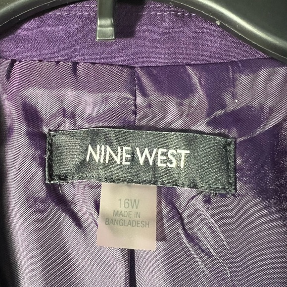 Nine West Single Button Blazer, Plus Size 16M, Purple color - Picture 3 of 3